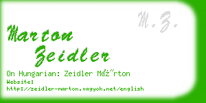marton zeidler business card